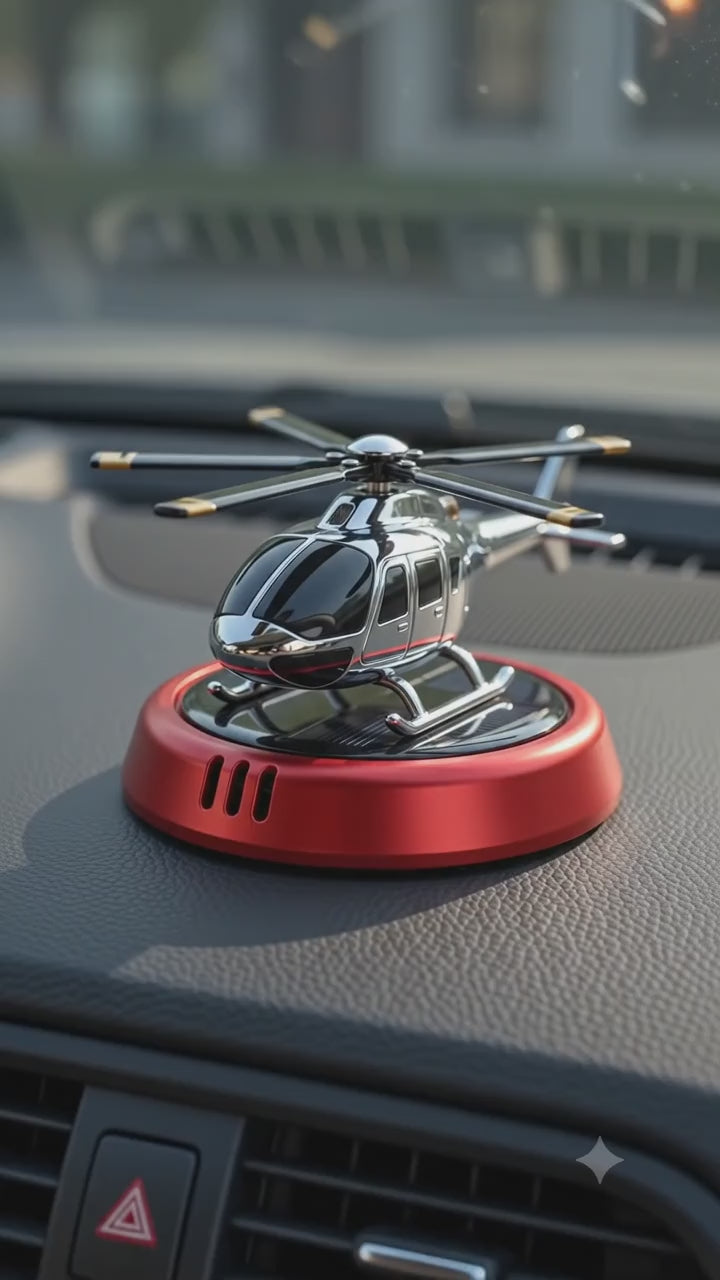 Helicopter Solar Dashboard Ornament with Built-In Perfume