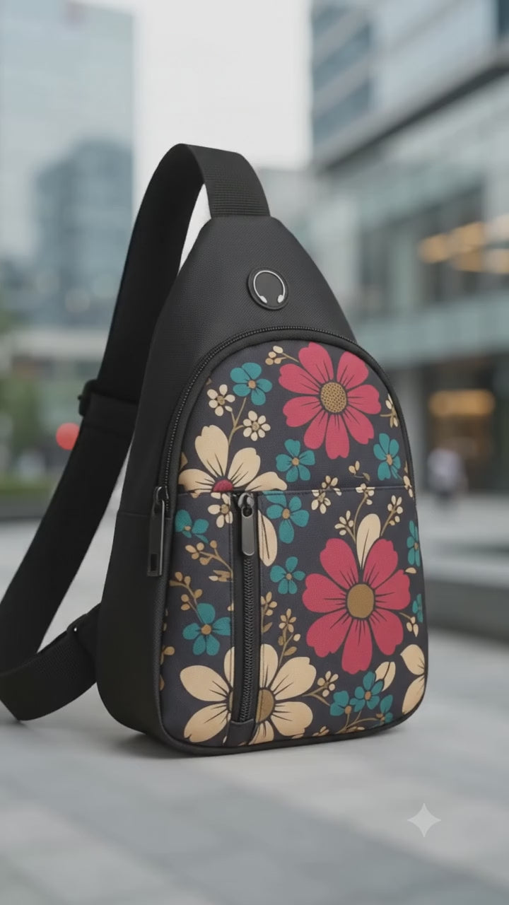 Stylish Floral Crossbody Bag - Everyday Travel & Casual Sling Bag