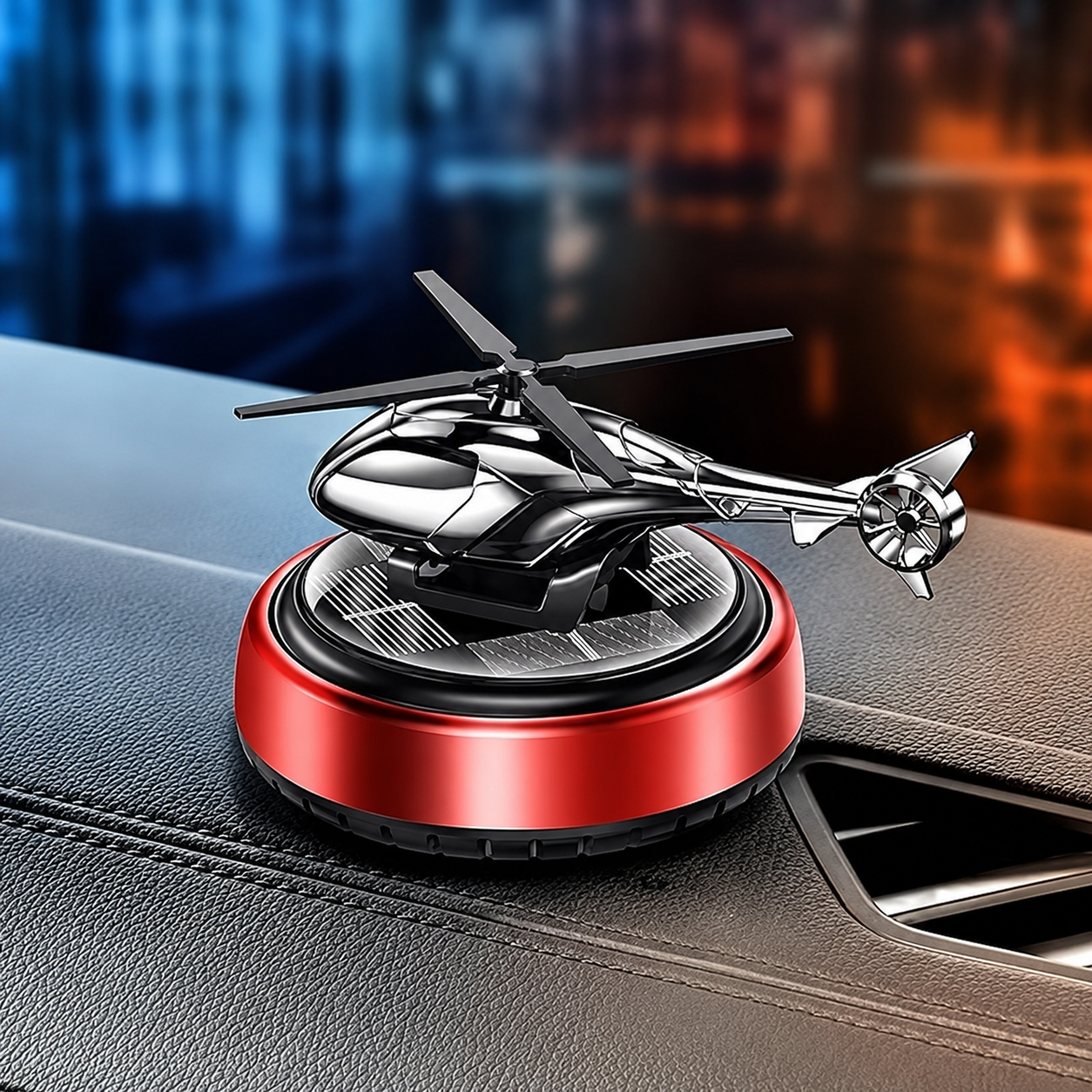 Helicopter Solar Dashboard Ornament with Built-In Perfume