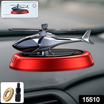 Helicopter Solar Dashboard Ornament with Built-In Perfume